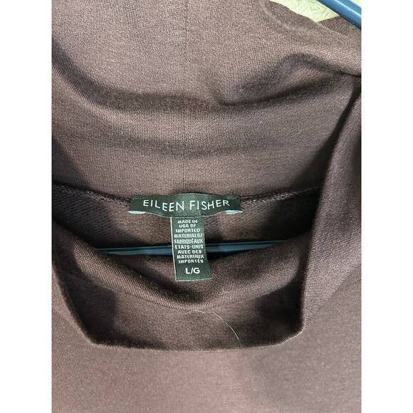 Eileen Fisher Long Sleeve Cowl Neck Tunic Top plum  Size L - Picture 3 of 9